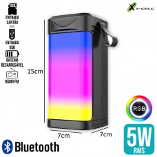 Caixa de Som Bluetooth 5W RGB ZQS-1206 X-Cell - Preta